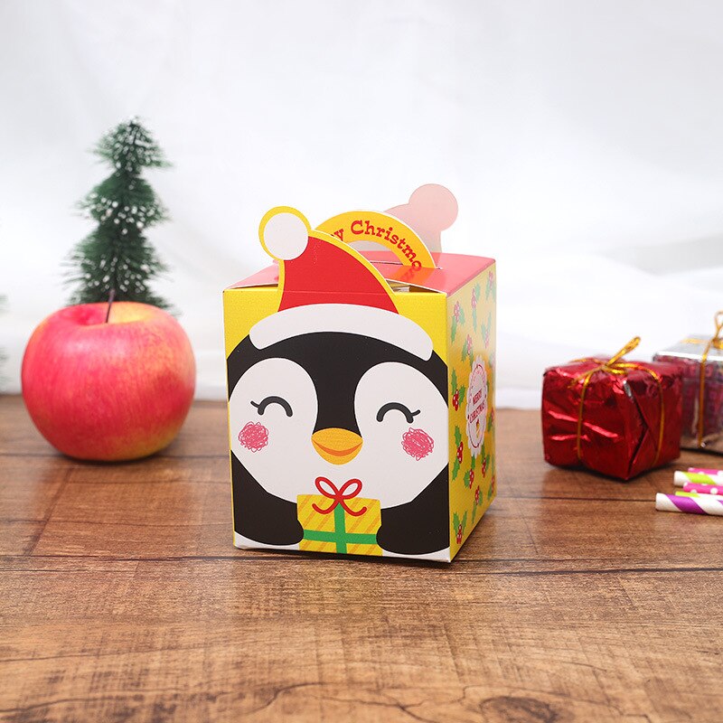 Caja de Apple con dibujos animados, embalaje de Nochebuena, vela de , cera de parafina, manualidades, novedad: D