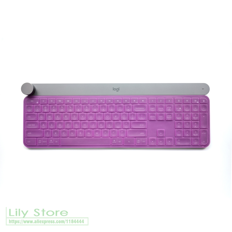 For Logitech Craft Wireless Keyboard Mechanical Keyboard Protector Skin Film Game Office Desktop Keyboard Anti Dust Cover: purple