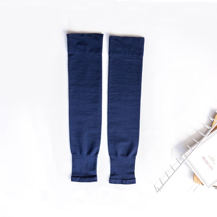 Calentadores de piernas para Yoga y ciclismo para mujer, medias transpirables antideslizantes de nailon para entrenamiento: Azul