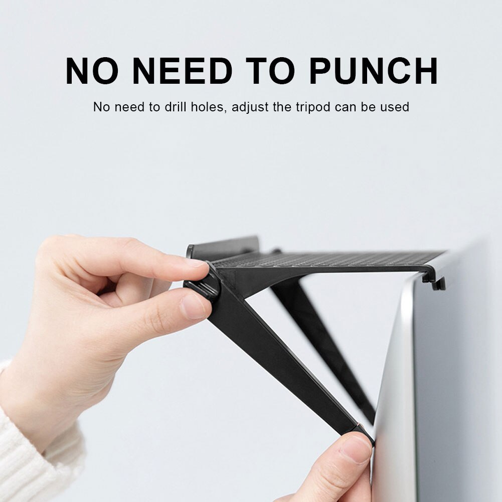 Étagère de rangement en plastique pour écran LCD, support de stockage multifonctionnel et pour moniteur d'ordinateur, peut supporter jusqu'à 1 kg