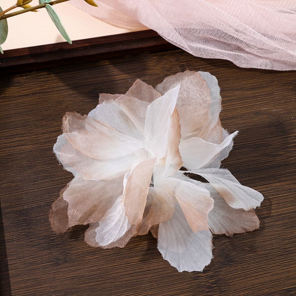 10 Stück künstliche Blumen, 3D-Organza-Blumenapplikationen, Blüzehn, DIY-Bastelarbeiten, Stoffapplikationen, mehrschichtige handgefertigte Stoffapplikationen, Kleiderdekoration: Langweilig