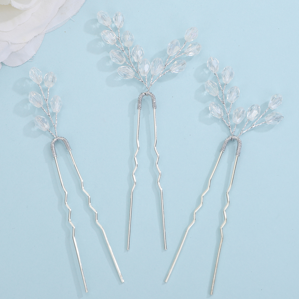 Zilveren hoofddeksels, kristallen haarspelden, gouden bruidshaarsieraden, dameshoofdsieraden, parel bruidshaaraccessoires, bruidsmeisjesaccessoires: Zilver