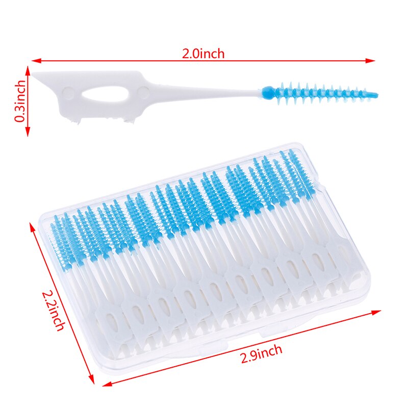 40Pcs/Box Gum Interdental Brush Toothbrush Oral Care Toothpick Orthodontic Wire Brush Push-Pull Interdental Brush