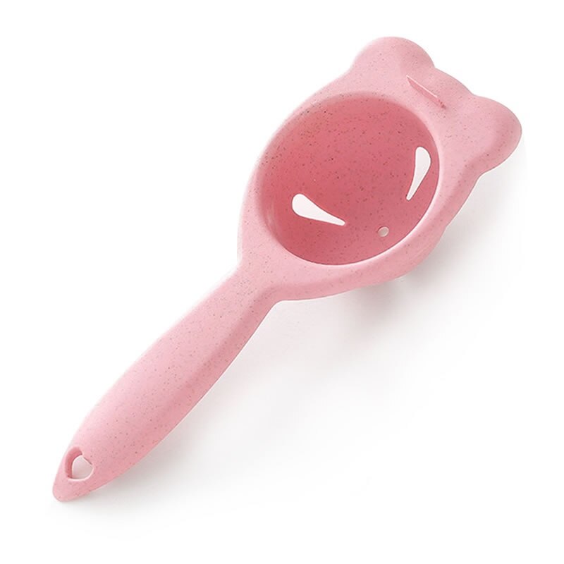 QueenTime separador de yema y clara de huevo Filtro de huevos de paja de trigo huevo de dibujos animados Extractor blanco accesorios de cocina bonitos Gadgets de cocina: Pink