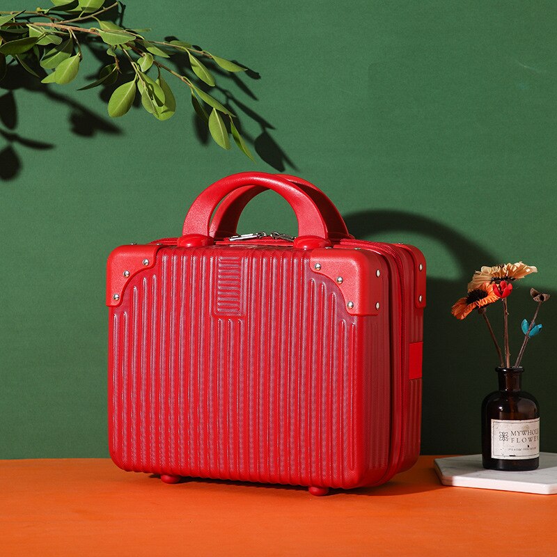 Valigia borsa cosmetica nuovo trucco professionale mini borsa di stoccaggio borsa borsa femminile signora portatile nuova alta qualità professionale: rosso-1