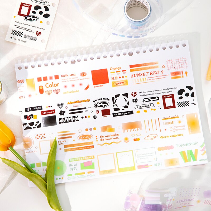 6 Stks/partij Kleurrijke Paradijs Serie Papier Decoratieve Tape Pet Tape