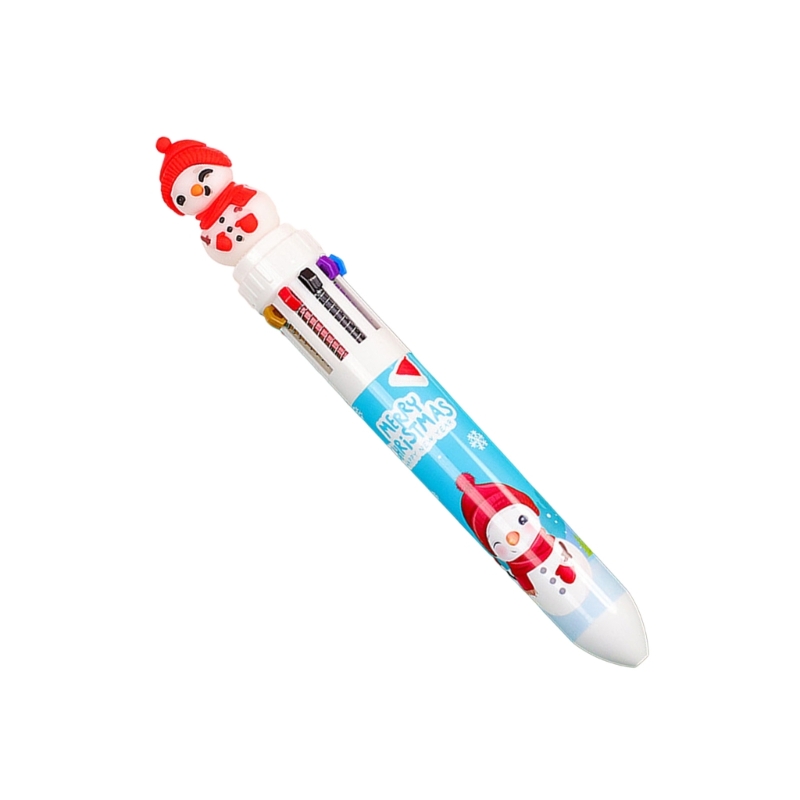 Weihnachtskugelschreiber, einziehbarer mehrfarbiger Stift, 10 Farben in 1 für freundlicher