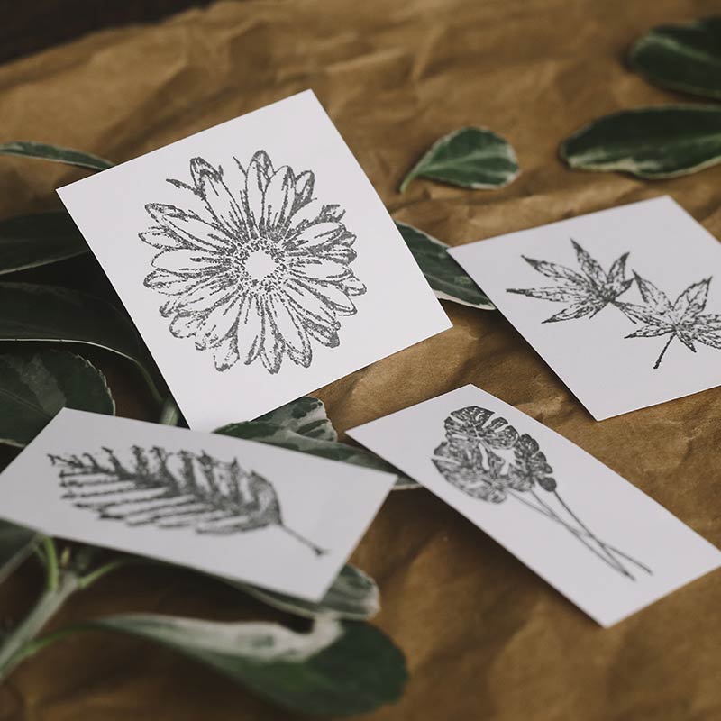 Vintage plantas naturales hojas caídas sellos de decoración sellos de goma de madera Retro Para scrapbooking papelería DIY artesanía sello estándar