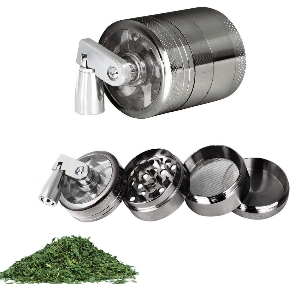 Mühle, Gewürzmühle, manuelle Metallmühle für Muskatnuss, Ingwer, Felssalz, 4-lagige Zinklegierung, Nuss- und Hartgewürzmühle, Zerkleinerer