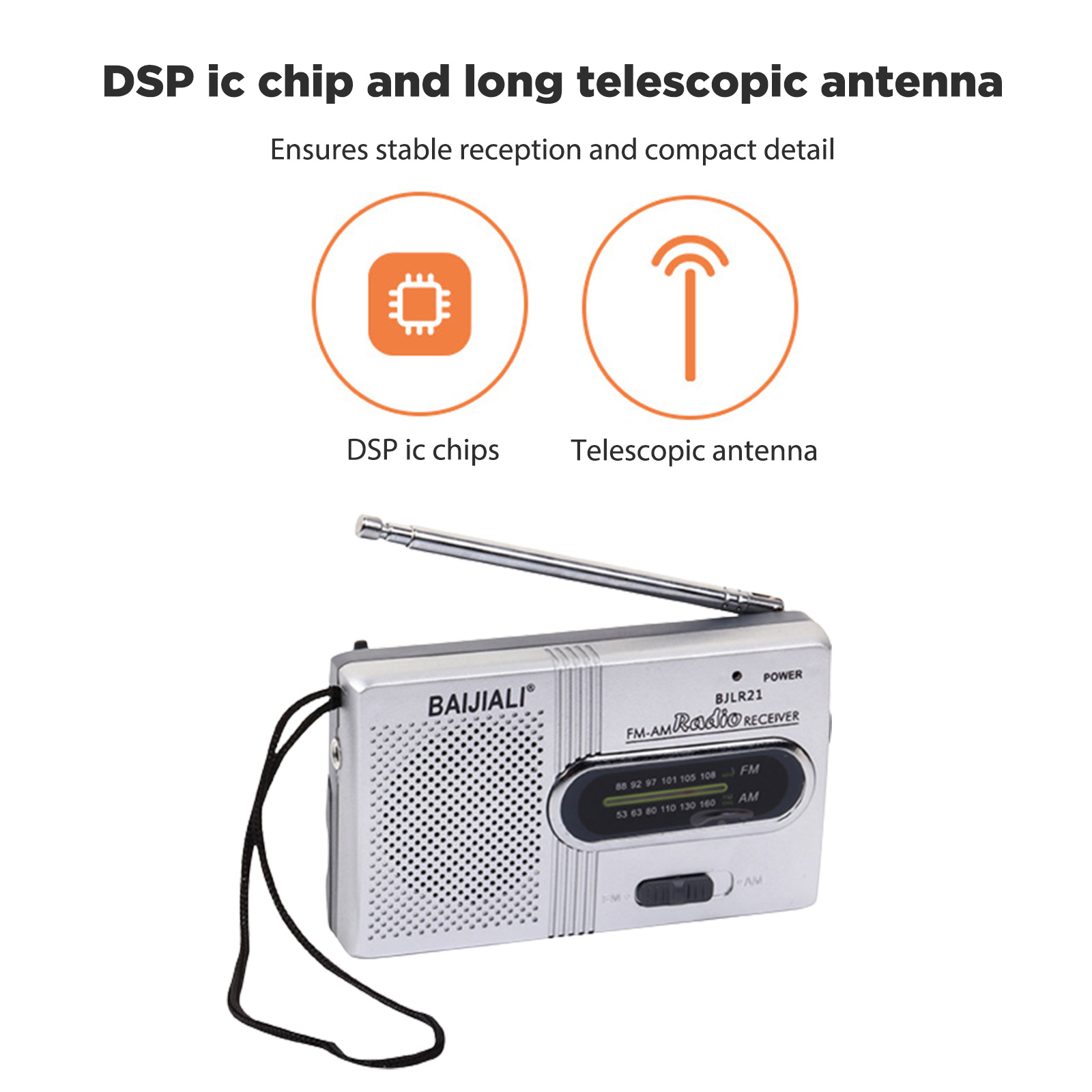 Mini Rádio Portátil Digital Portátil, AM, FM, Leitor MP3, Stonego, Suprimentos de Dispositivos, Rádio de Onda Completa para Pilhas AA