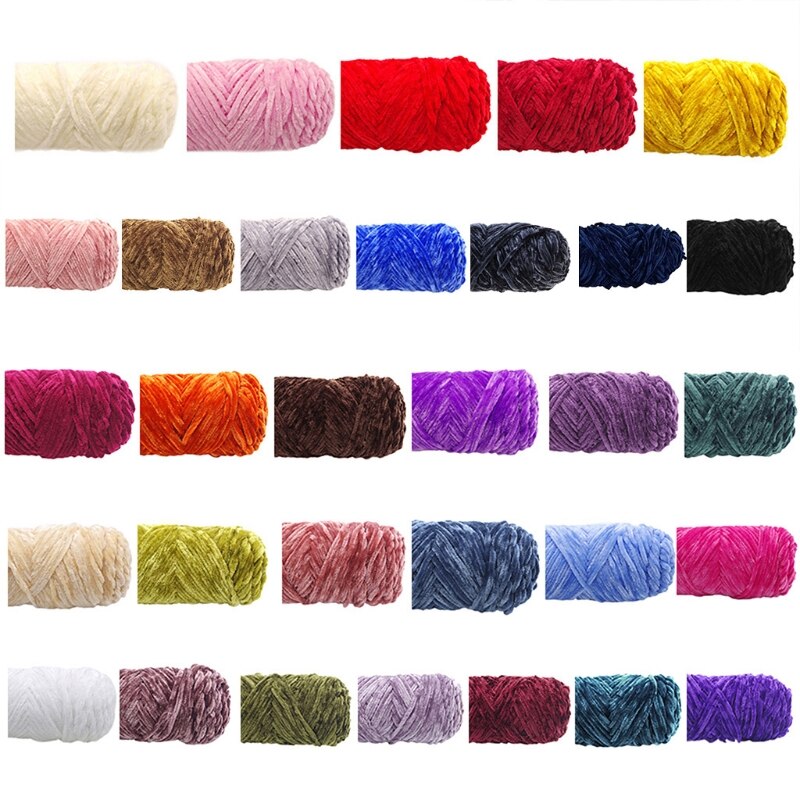 Velvet Chenille Yarn for Hand-Knitted Crochet Thread DIY Craft Scarf Sweater