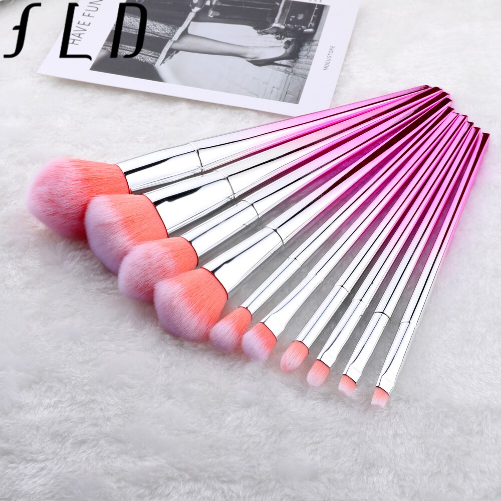 Fld 10 stuks make-up kwastenset kleurrijke blush concealer oogschaduw eyeliner make-up kwasten toolos
