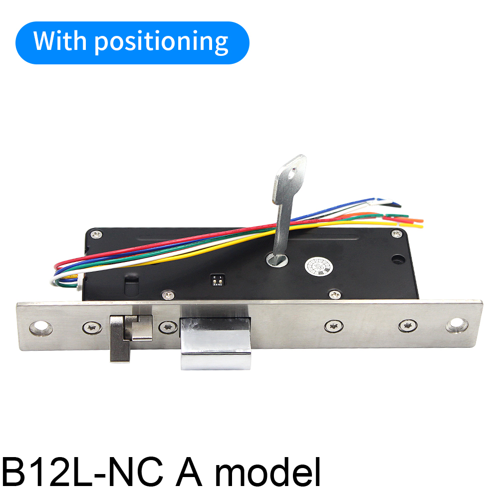Ultra Low Power electronic bolt lock DC12V 24V Fail Secure normally open access control electric door Motor Rim lock Key Unlock: Gold