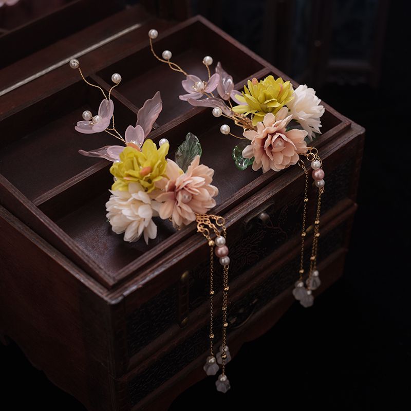 Luxury Hair Accessories for Women Vintage Flower Hairpin Hanfu Hair Clip