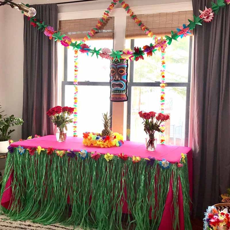 Væv blomsterkrans til sommer tropisk hawaiiansk luau strandfest moana jungle tema fødselsdag bryllup baby shower dekoration