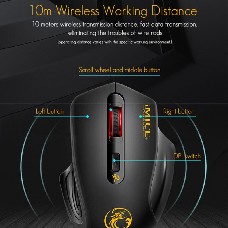 Wireless Mouse Silent Computer Mouse Wireless Ergonomic Mouse USB PC Mause Optical Mice Noiseless Button for PC Laptop Computer