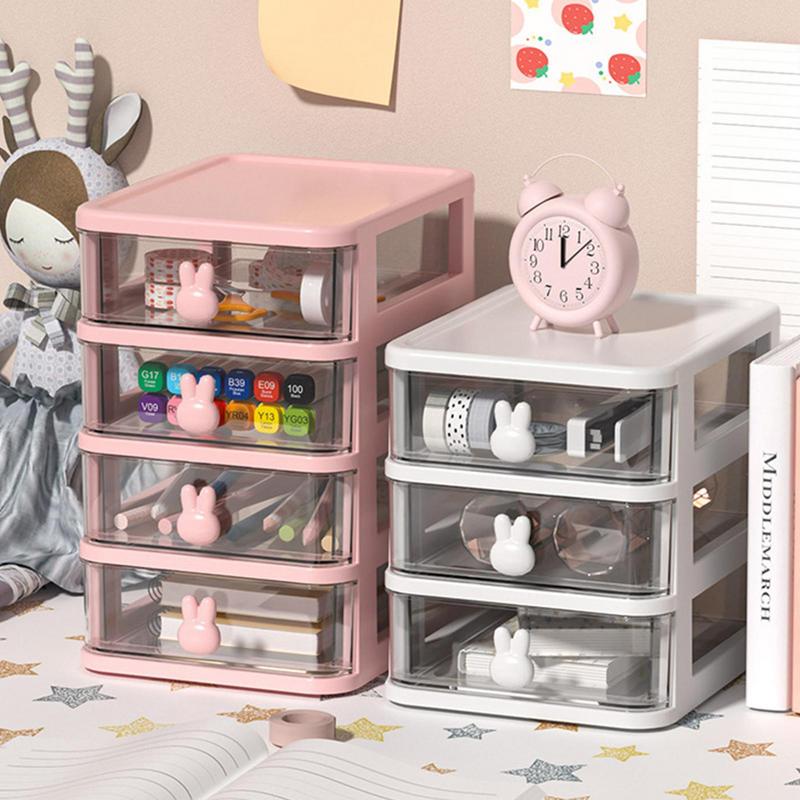 Bureaublad Organizer Met Lades Multi-Layer Cartoon Tafelblad Doos Leuke Bureau Accessoires Voor Stationaire Ruimte Besparende Doos