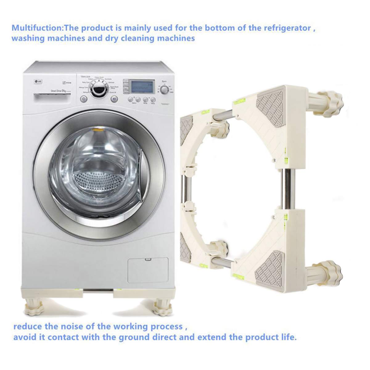 Adjustable Universal Roller Washing Machine Refrigerator Undercarriage Base Stand Bracket Fridge Washing Machine Trolley Bracket