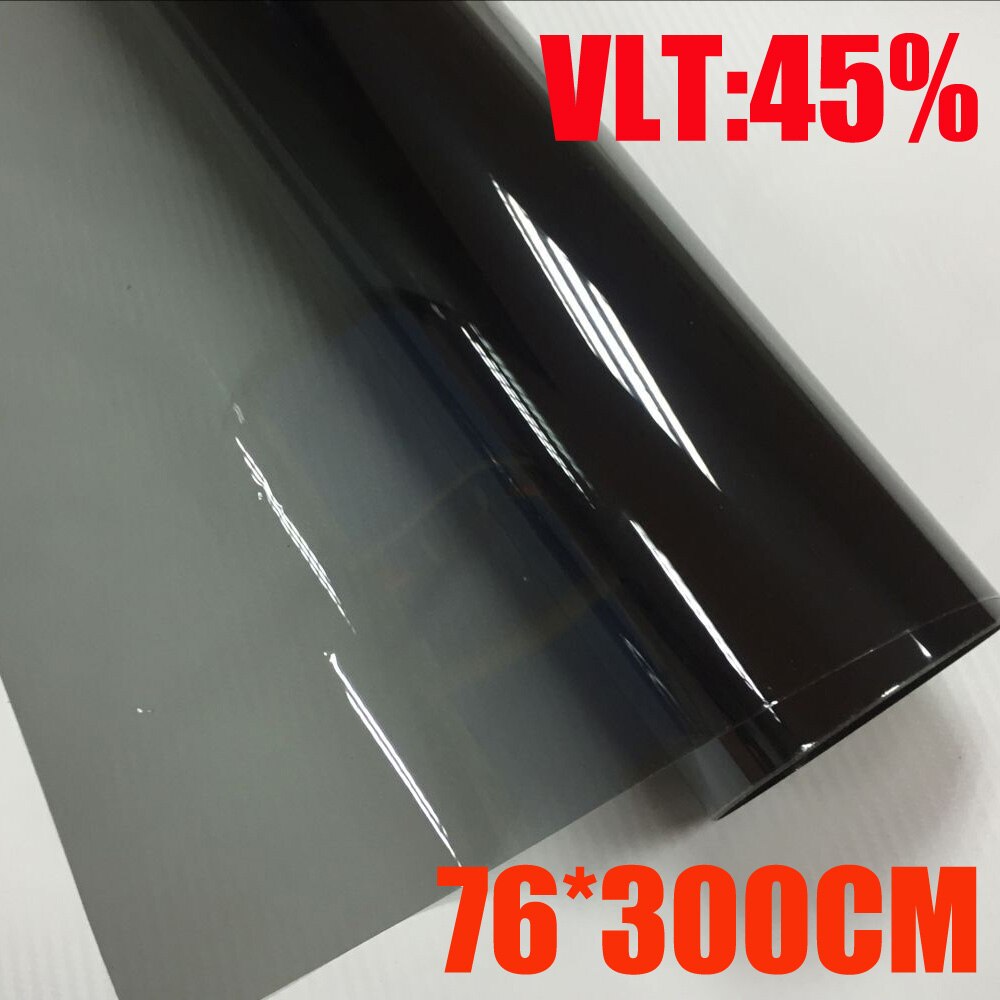 VLT 45% 76 cm x 300 cm/Roll Licht Zwart Autoruit Tint Film Glas 1 PLY Auto Auto huis Commerciële Zonne Bescherming Zomer