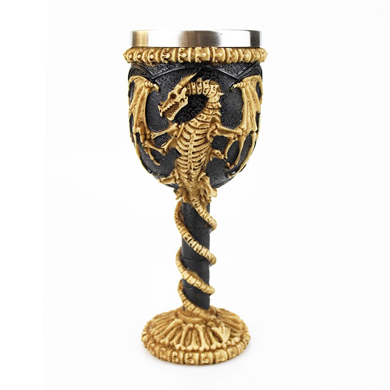 Gothic Wine Goblet Contain Dragon Claw Viking Skeleton Retro Stainless Steel&amp;Resin Wine Glass BEST Halloween Bar Drinkware: 12