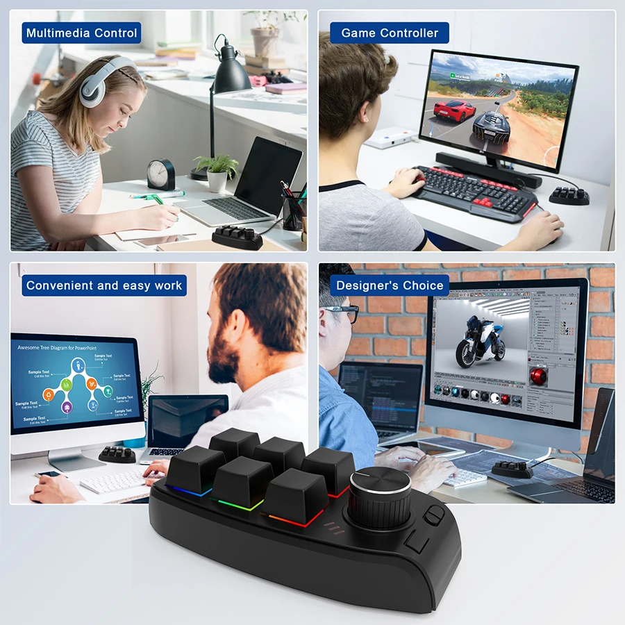 USB Macro Custom Mini-toetsenbord Bluetooth 6 toetsen 1 knop Programmering DIY Mechanische Macropad Gaming Tekening Schakelaar -swap toetsenbord