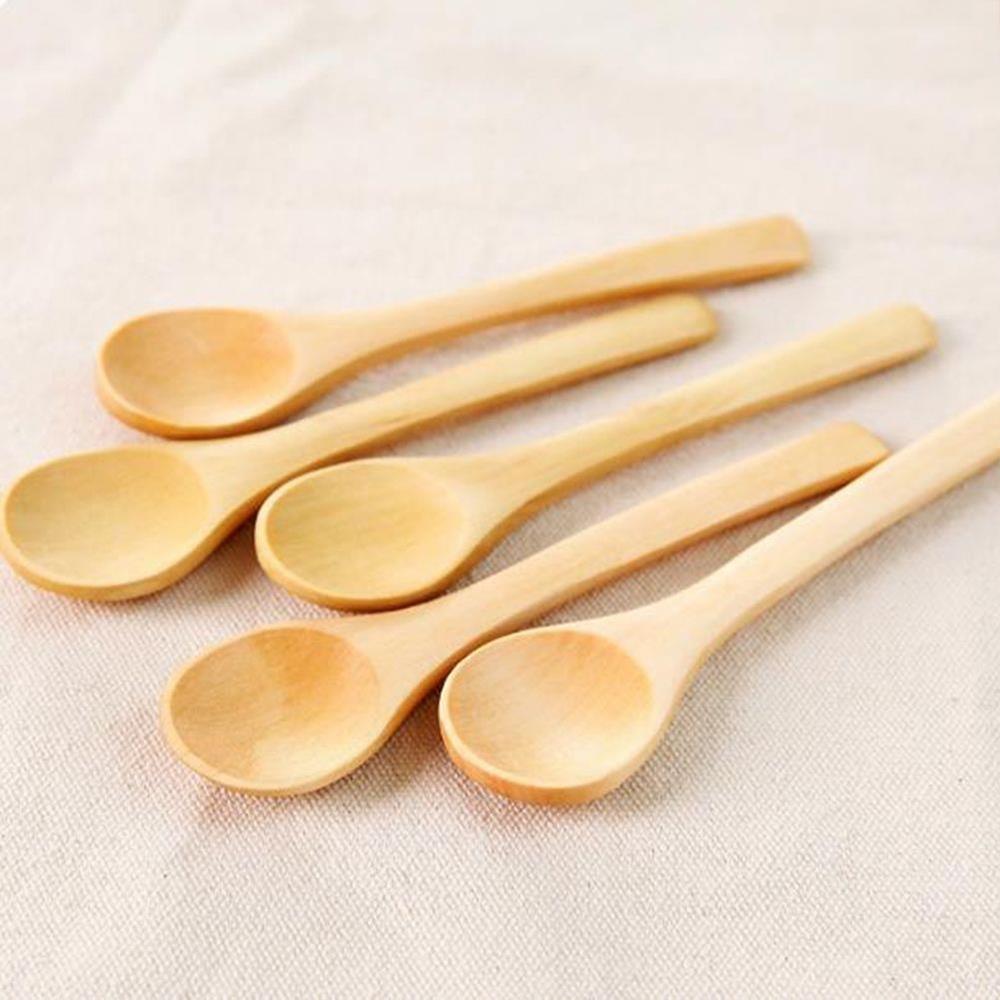 Wooden 13cm Coffee Salt Spoon Flavor Scoop Long Handle Small Accessories Kitchen Convenient Cookware Cooking Sugar Tool