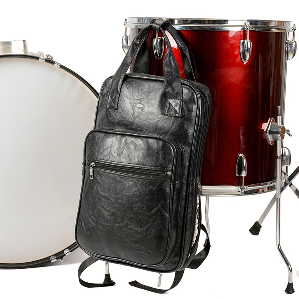 PU Leather Drum Stick Drumsticks Bag Carrying Case Music Score Book Bag Percussion Instruments Parts Accessory