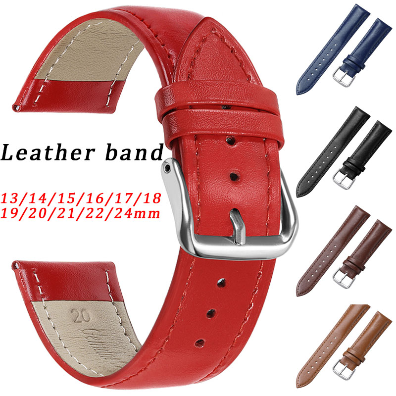 Lederband 13mm 14mm 15mm 16mm 17mm 18mm 19mm 20mm 21mm 22mm 24mm Uhrenarmband Weiches, bequemes Armbinde Universal--Armbinde