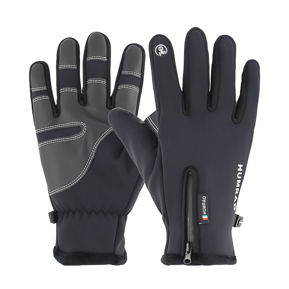 AXEVMEN Skihandschoenen winterhandschoenen fietshandschoenen heren dames (grijs, L