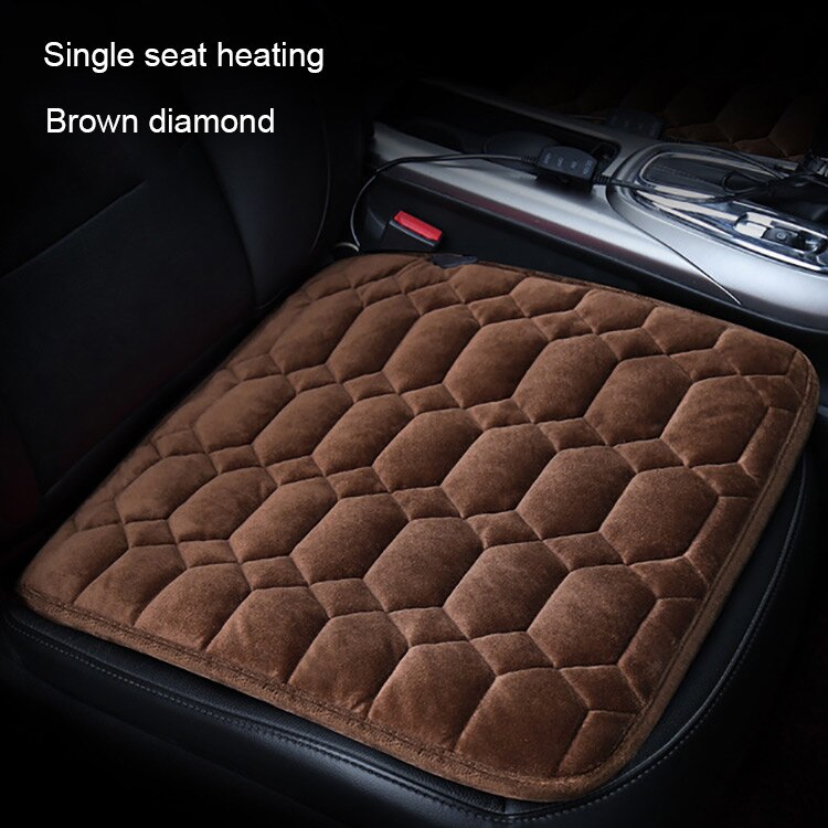 Auto Stoelverwarming Kussen Warmer Cover Winter Verwarmd Warm Hoge Lage Seat Cover 12 V 20W Elektrische Verwarming Pad auto Accessoires: Brown2