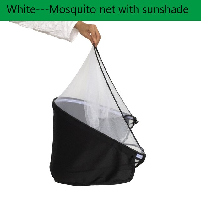 Mosquiteiro universal 95%, para carrinhos de bebê, berço, cybex, quinny, joia, yoyacare, yoyaplus, goodbaby, xiaomi: White with sunshade