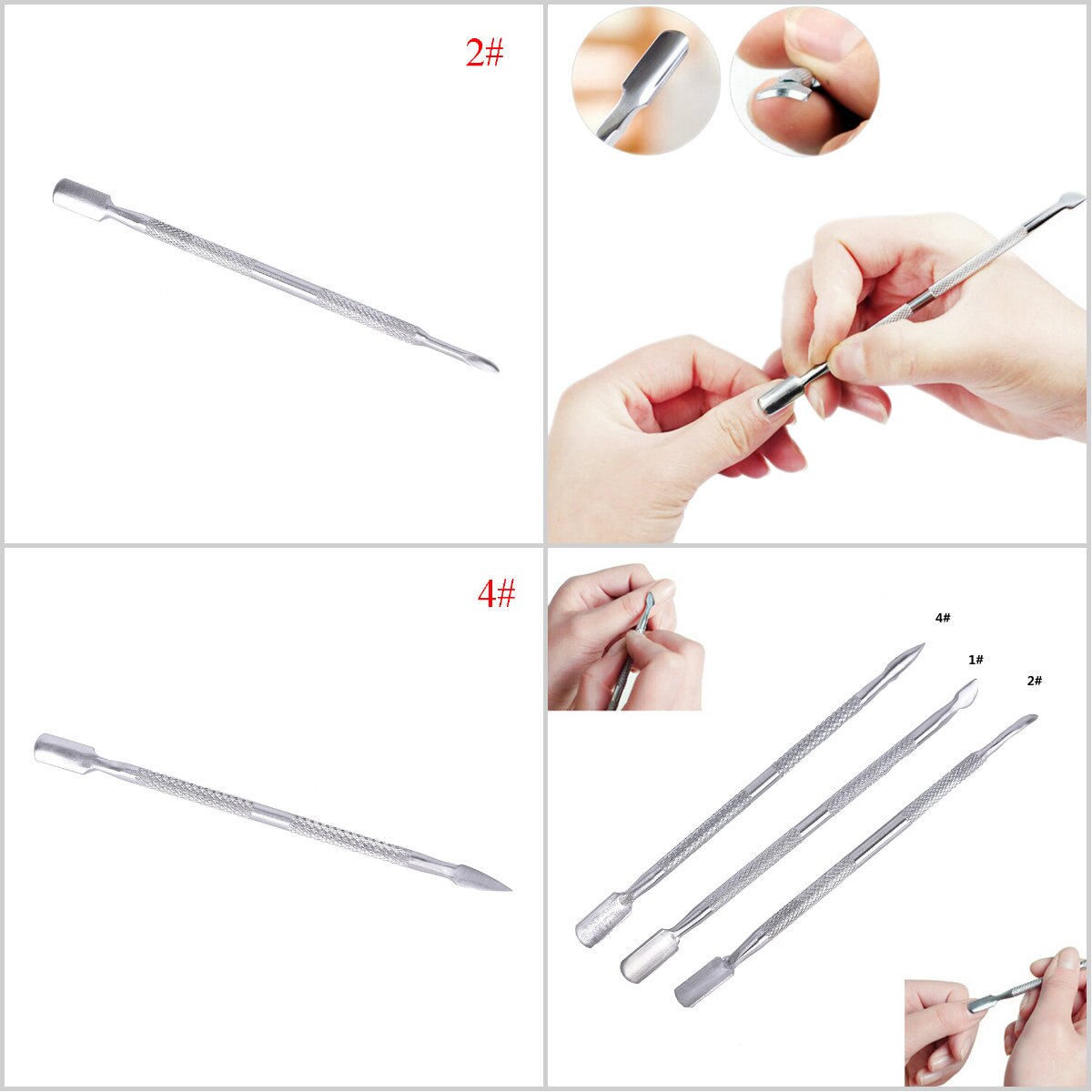 1Pc Rvs Nail Remover Gereedschap Nail File Cuticle Lepel Remover Manicure Trimmer Cuticle Pusher Gereedschap