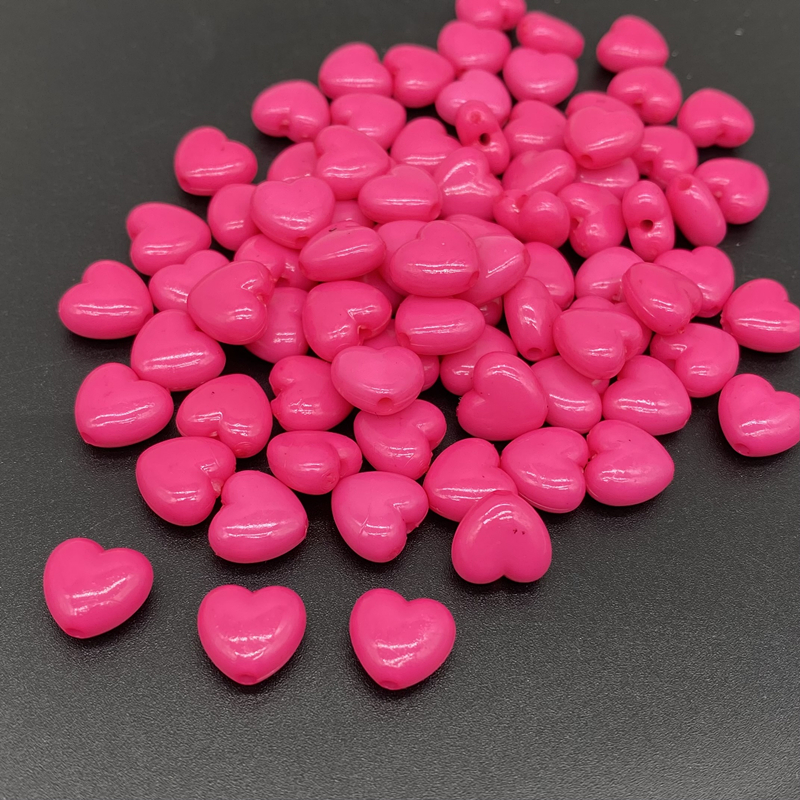 50pcs/lot 10mm Heart Shape Acrylic Beads Loose Spacer Jewelry Making Necklace Pendant Bracelet Handmade DIY: green