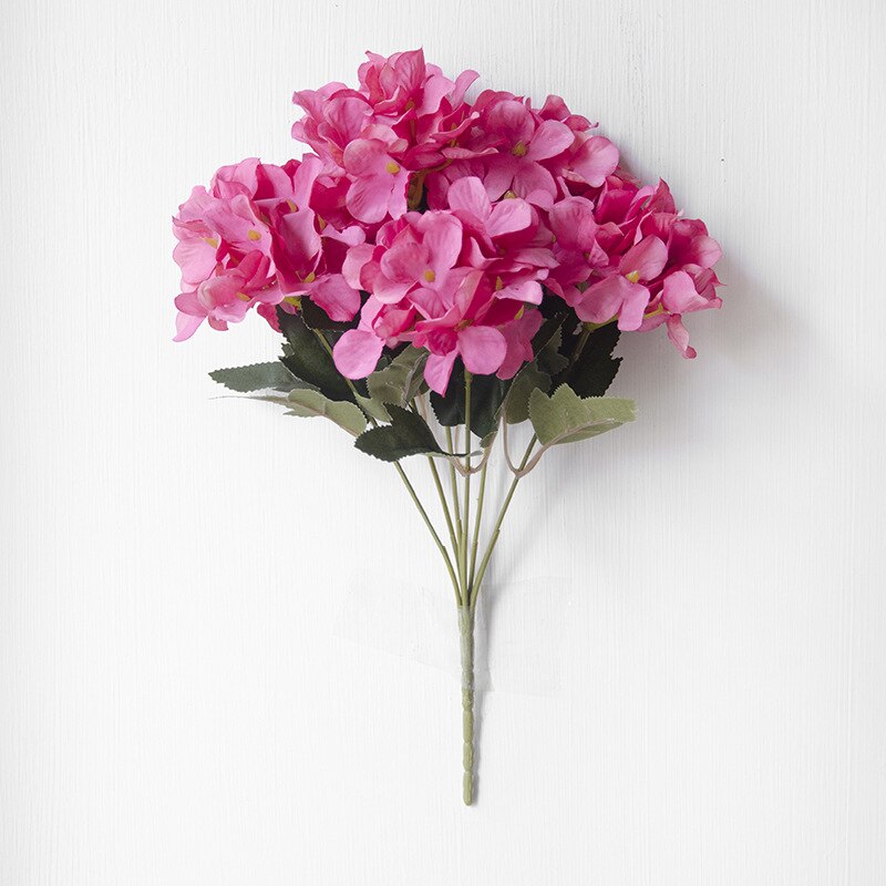 6 vork schotse hortensia kunstmatige bloem woondecoratie nep bloem horticultural plant bureau decoratie boeket: Rood