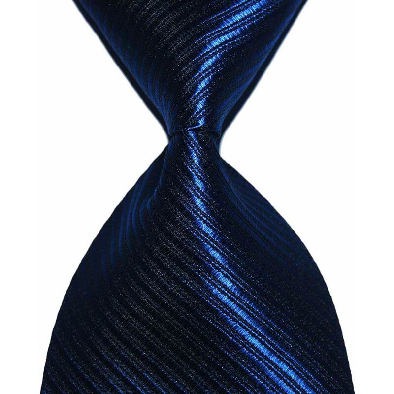 Couleur unie rayé cravate pour hommes cravate soie 10cm largeur Jacquard tissé vêtements de cérémonie affaires de mariage fête de noël: Marine Bleu