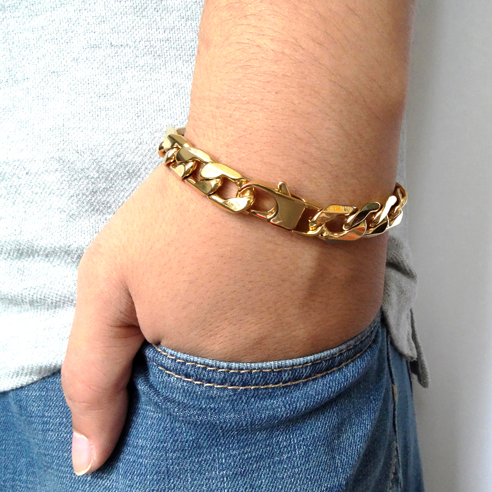 100% Roestvrij Stalen Armband 6/8/12 Mm Breedte Curb Chain 8 Inch Zilver/Goud Kleur Armband Voor Mannelijke mannen/Vrouwen