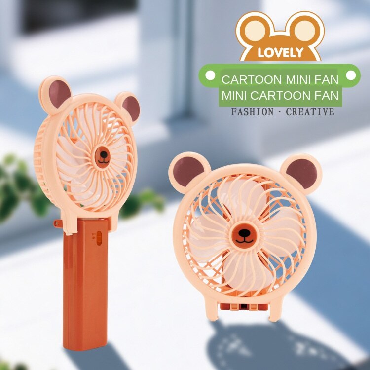 Mini bear cartoon net cover rechargeable pocket folding portable handheld fan ceremony