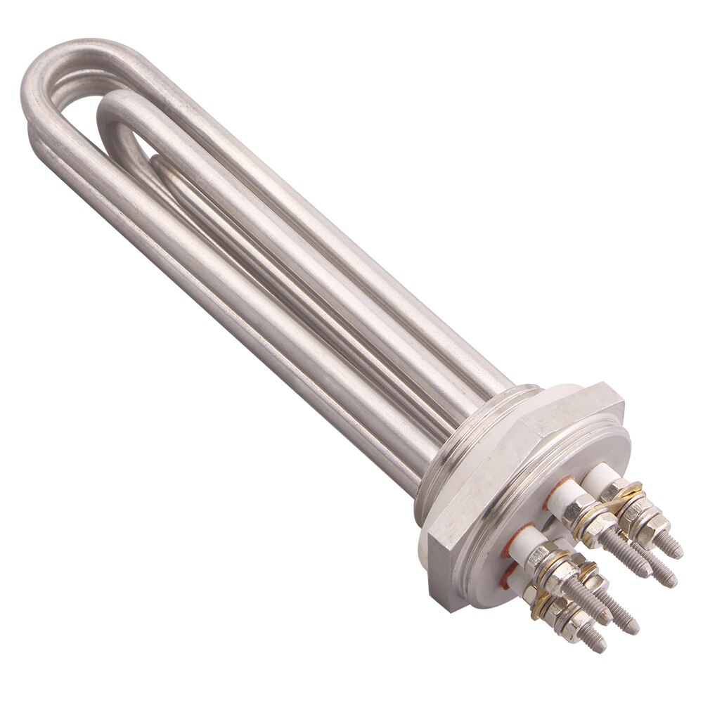 DERNORD Heater with Probe Tube 220v/380v 3KW DN32 / 42MM Thread SUS304 Heating Resistance Element Immersion Water Heater Element