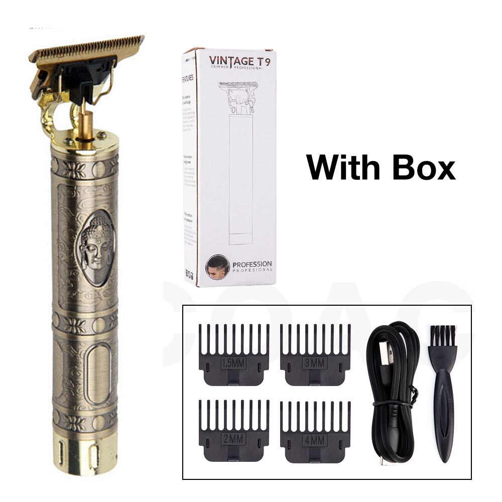 Elektrische tondeuse, tondeuse voor mannen, draadloos scheerapparaat, trimmer voor 0mm kappers, tondeuse voor baard, baardtrimmer: Boeddha -usb-box