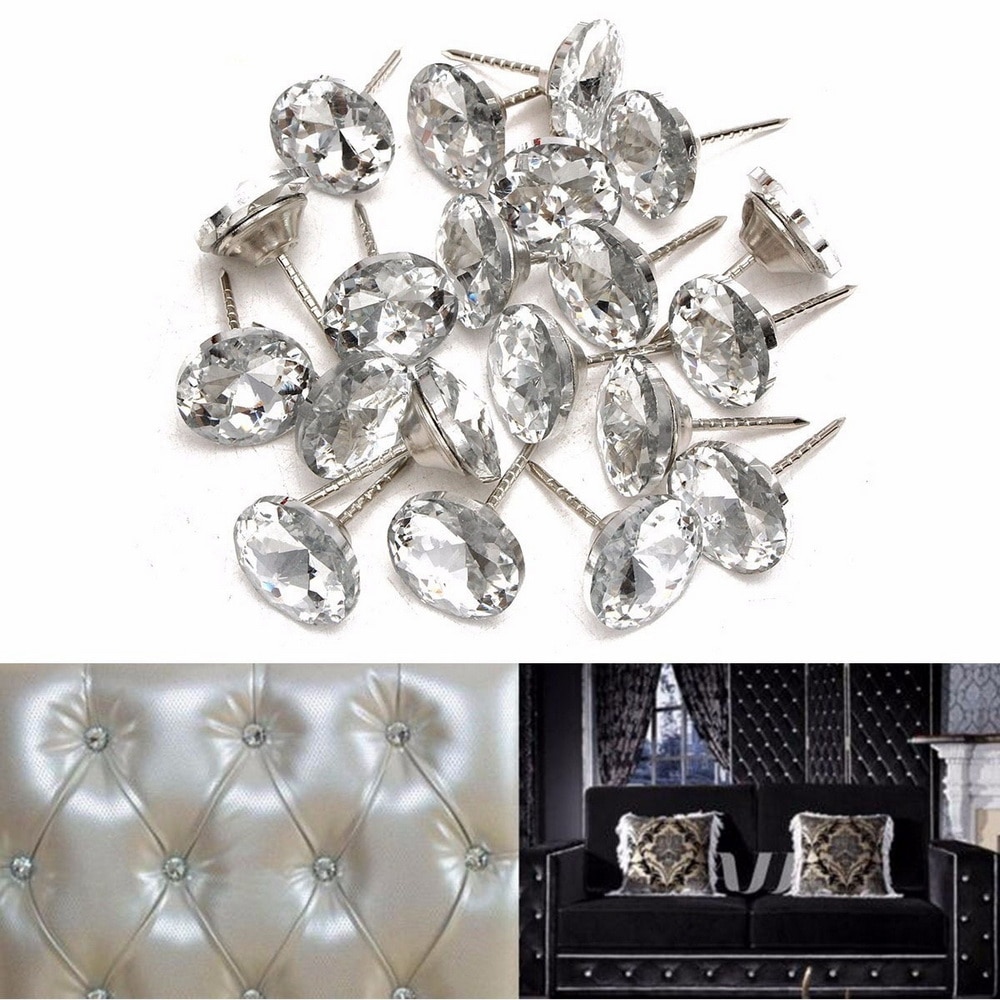 20 stk pr. pakke krystal spænde blød taske sofa negle diamant spænde diamant knapper baggrund dekorativt spænde