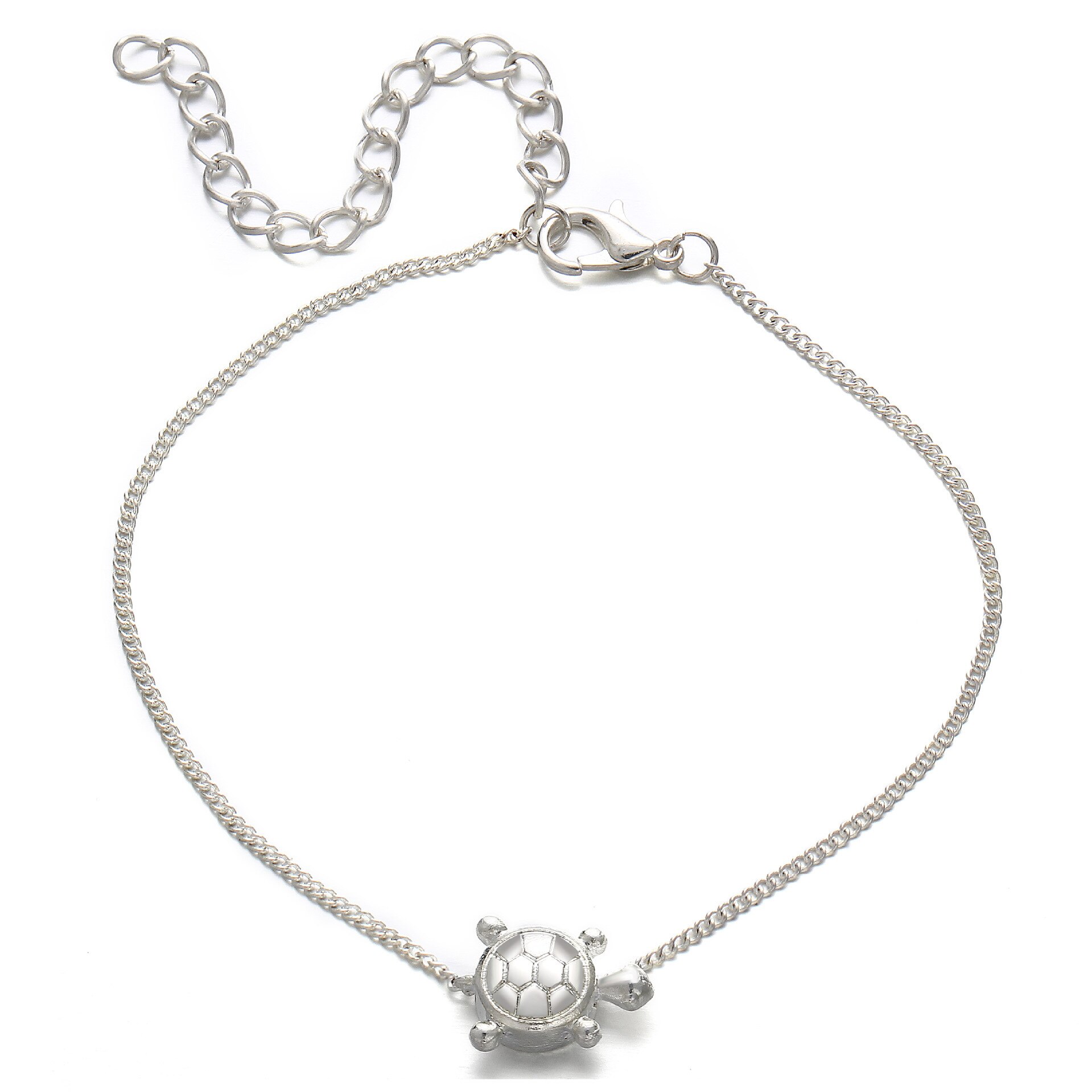 Tobillera de acero inoxidable con colgante de corazón para chica, pulsera de tobillo para chica, accesorios para mujer, de joyería, 5 uds.: 3