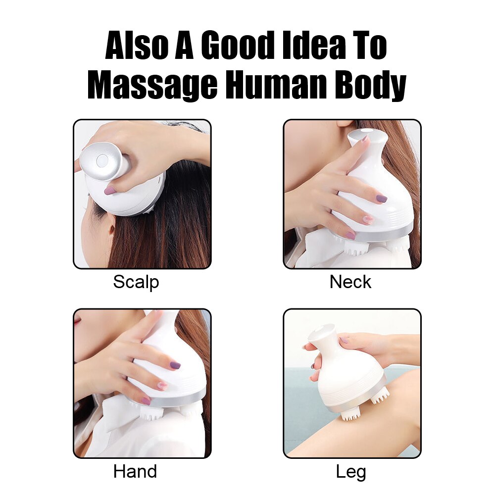 Pet Cat Dog Massage Electric Head Massager Multifunctional Rechargeable Relieve Stress For Scalp Body Shoulder Neck
