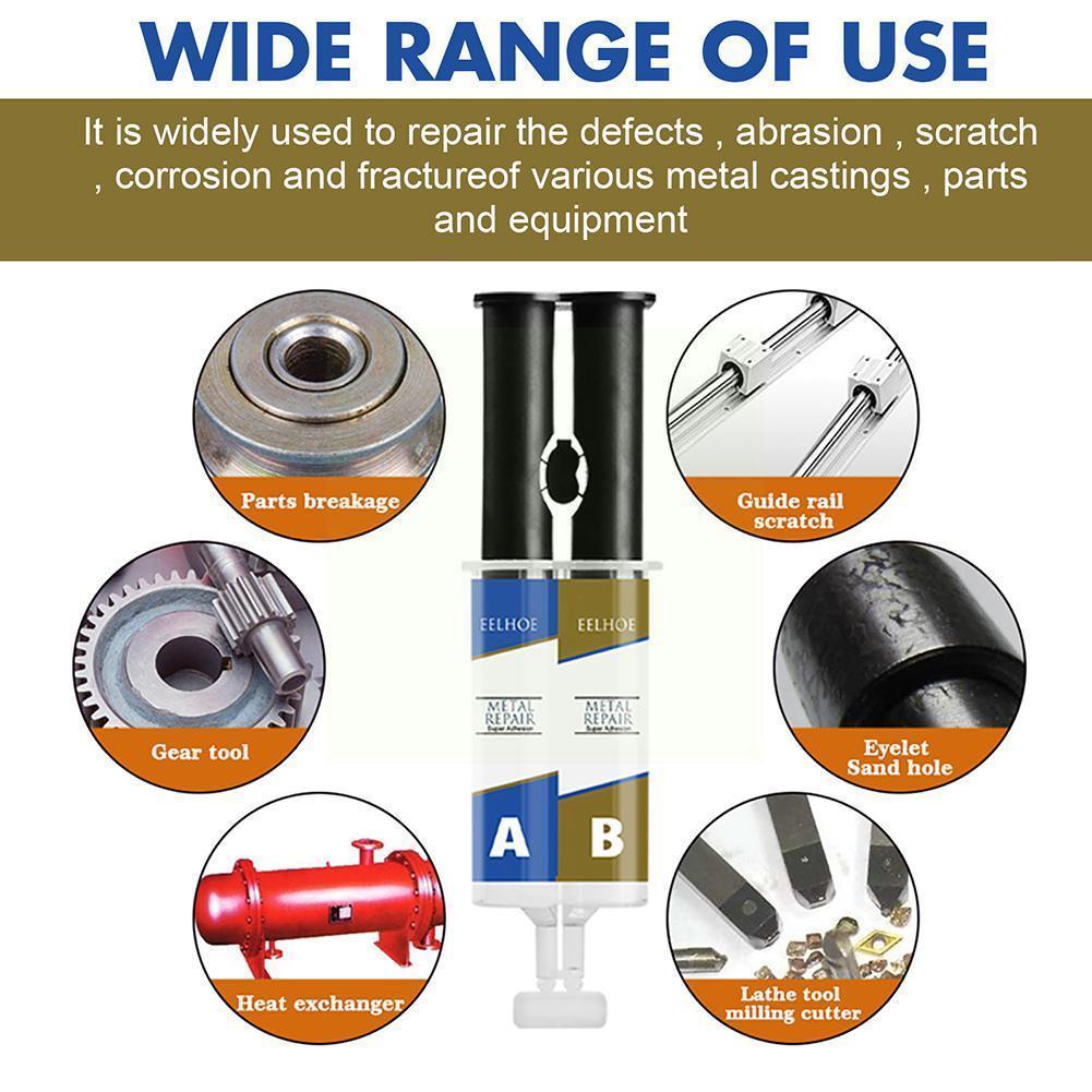 Pegamento de soldadura en frío de Metal, pegamento Ab de 2 componentes, pasta de pegamento térmico para reparación de grietas en frío, Pegamento de soldadura Industrial resistente para E4w8, 50g