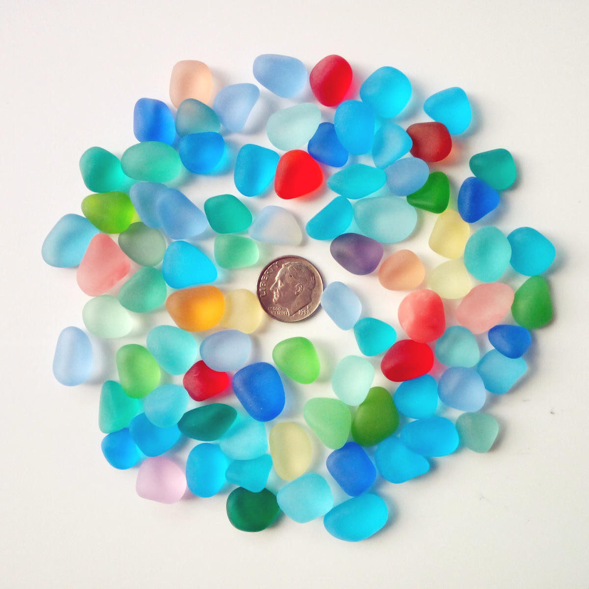 30 Pieces Sea Glass Beads/Beach Glass Beads for Jewelry Making ,Big Size(12-16mm Length)): MULTI