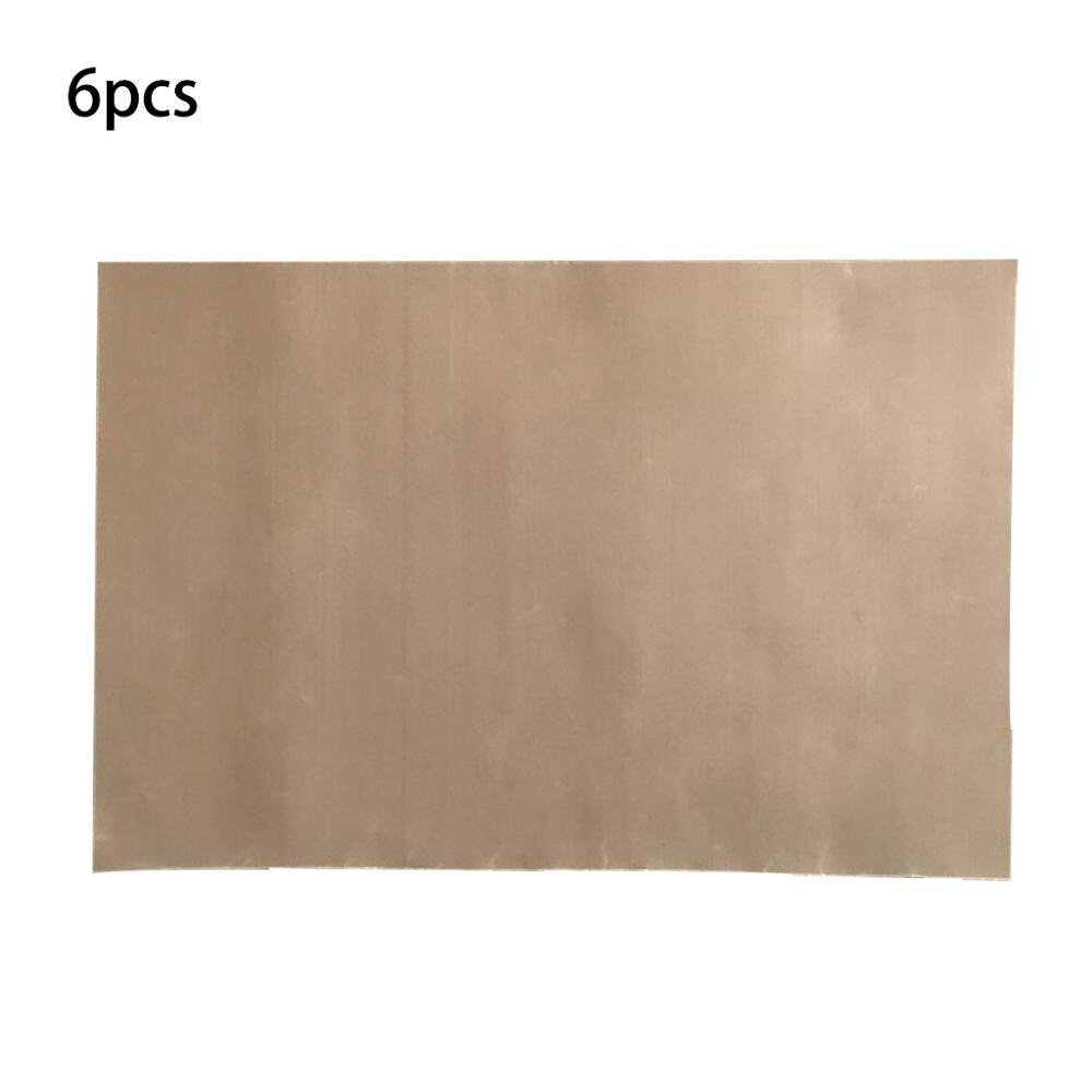 6 stk teflon varmebestandig plade 40*60cm genanvendelige resistente bagemåtte oliefast papir bageovn værktøj non-stick til bbq