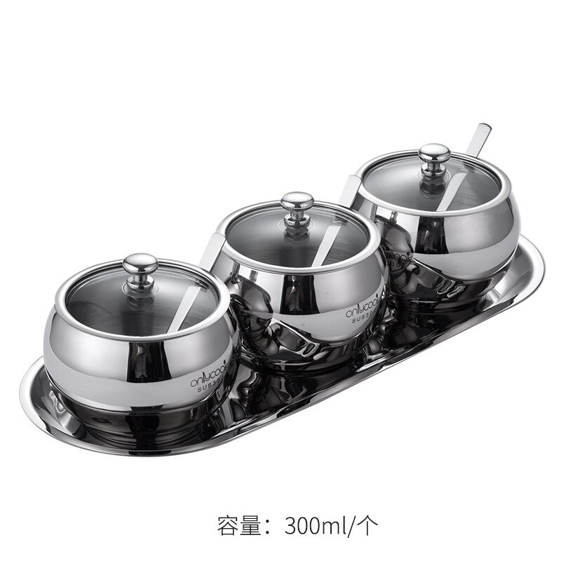 German Style Seasoning Box Seasoning Jar Set Household Kitchen Seasoning Bottle Seasoning Bottle Salt Shaker Three-piece Set