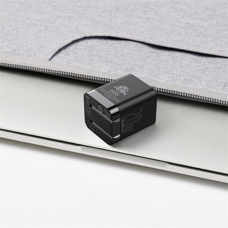 Baseus usb-typ-c-ladegerät 20w pd schnelllade  qc3.0 reiseladegerät für iphone 13, 12 mini, 11 pro max, xs, x: 20w us black