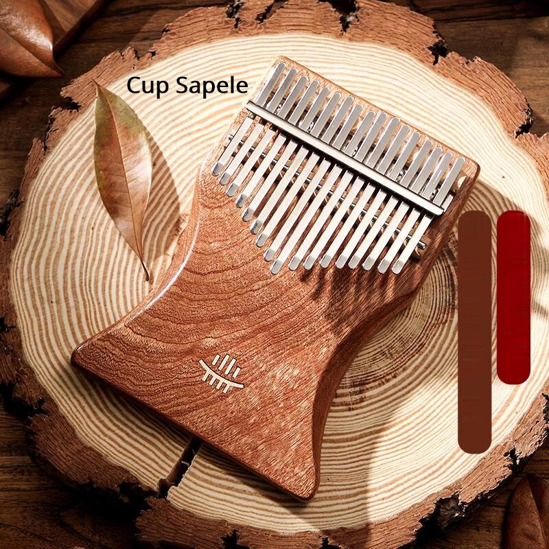 B Plate High-end Thumb Piano Kalimba Beginner 17-tone Keyboard Piano Plate Kalimba Portable Musical Instrument: Cup Sapele