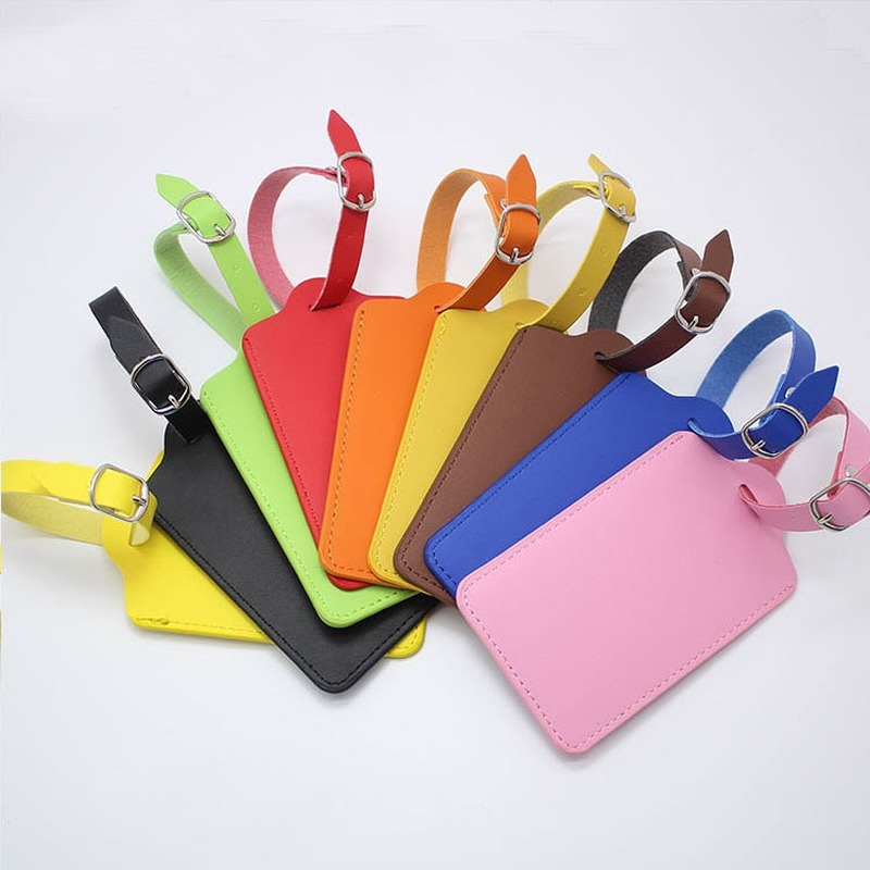 Etichette per bagagli moda accessori da viaggio uomo donna viaggi valigia in pelle etichette per bagagli etichetta portatile: 1 pc random color