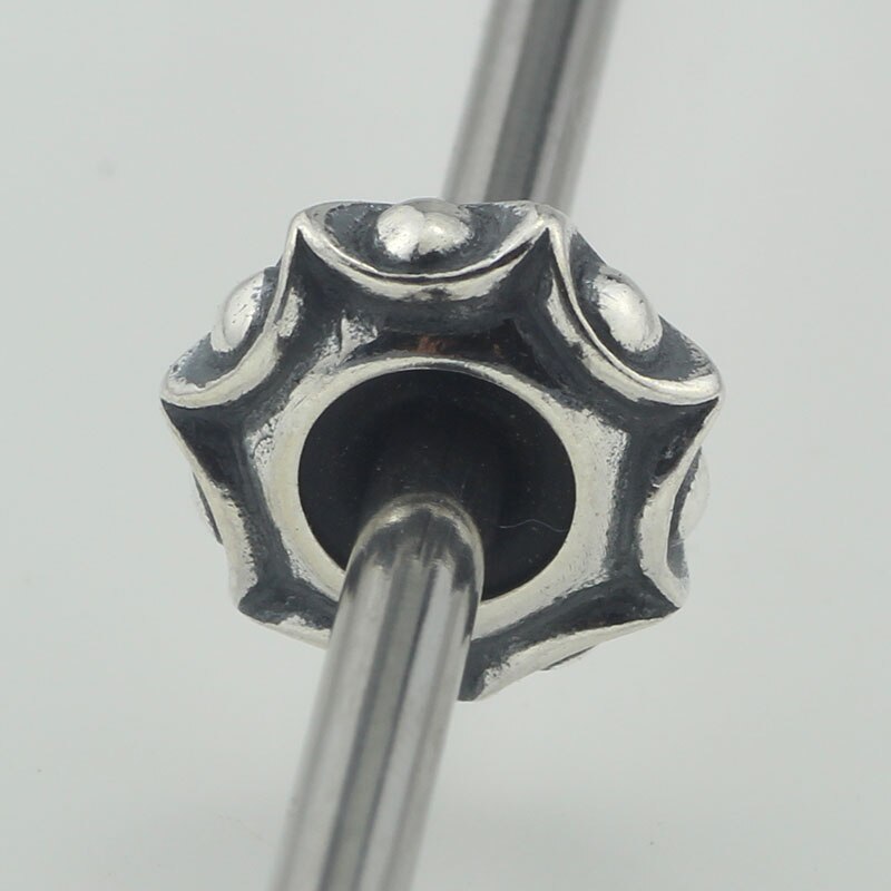 Authentic 925 Sterling Silver Spacer Stopper Heart Flower Bead Charm Fit European Style 3.0mm Bracelet Jewelry